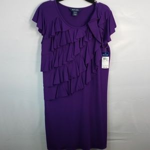 RALPH LAUREN POLO PINK RUFFLES CAP SLEEVE DRESS 14